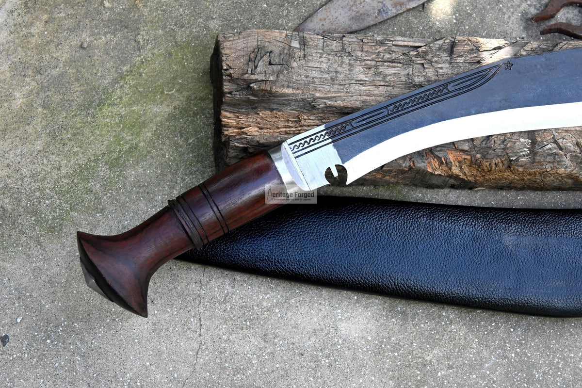LARGE FARMER KHUKURI / Large kukri Machete/ 18 inches Long Blade Heavy machete/ Full tang/ Leaf spring of truck/ Tempered/Sharpen/Working