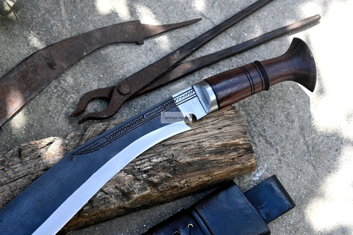 LARGE FARMER KHUKURI / Large kukri Machete/ 18 inches Long Blade Heavy machete/ Full tang/ Leaf spring of truck/ Tempered/Sharpen/Working