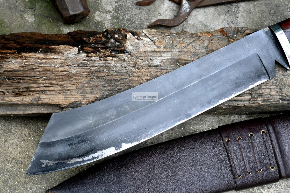 RAMBO IV KNIFE/ Rambo 4 knife/ Cleaver /13 inches long Blade hand forged knife/Made from leaf spring/ Tempered/ Sharpen/Ready to use