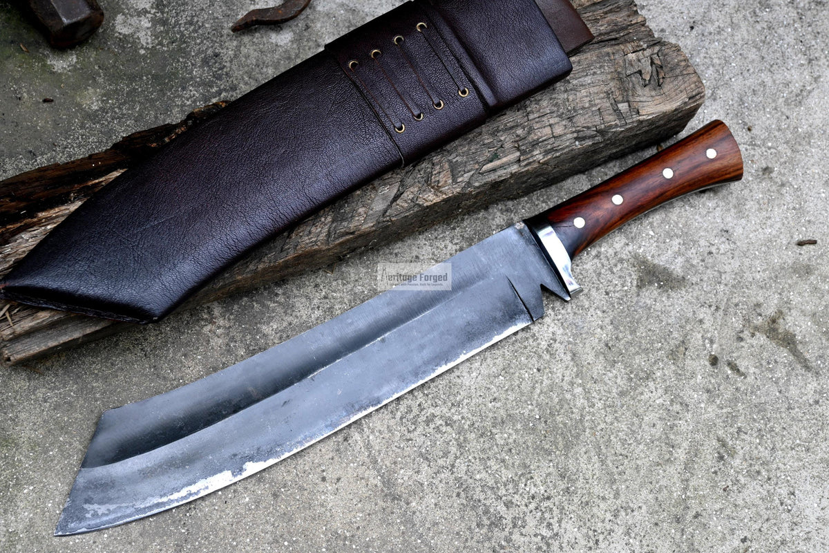 RAMBO IV KNIFE/ Rambo 4 knife/ Cleaver /13 inches long Blade hand forged knife/Made from leaf spring/ Tempered/ Sharpen/Ready to use