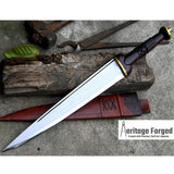 SCOTTISH DIRK/16 inches Long Blade Hand forged dirk knife /Leaf spring of truck/Rosewood Handle/Sharpen/Tempered/Ready to use/knife/knives