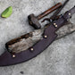 KHOPESH MACHETE/ 20 inches Long Blade hand forged Egyptian  khopesh sword /Leaf spring of truck /Sharpen/Tempered/Ready to use/knife/knives