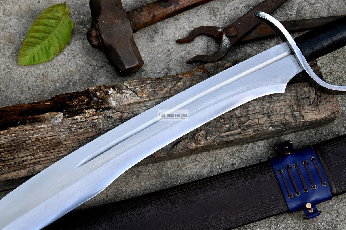JUNGLE MACHETE / Large Jungle Machete/22 inches Long Blade Heavy duties machete/ Full tang/ Leaf spring of truck/ Tempered/Sharpen/Working