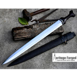 CELTIC TENE SWORD/24 inches Long Blade hand forged Sword/Leaf spring of truck/Rosewood Handle/Sharpen/Tempered/Ready to use/knife/knives