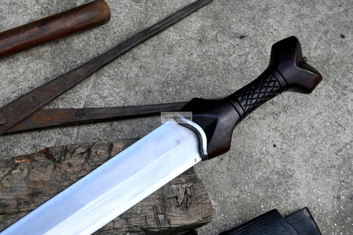 CELTIC TENE SWORD/24 inches Long Blade hand forged Sword/Leaf spring of truck/Rosewood Handle/Sharpen/Tempered/Ready to use/knife/knives