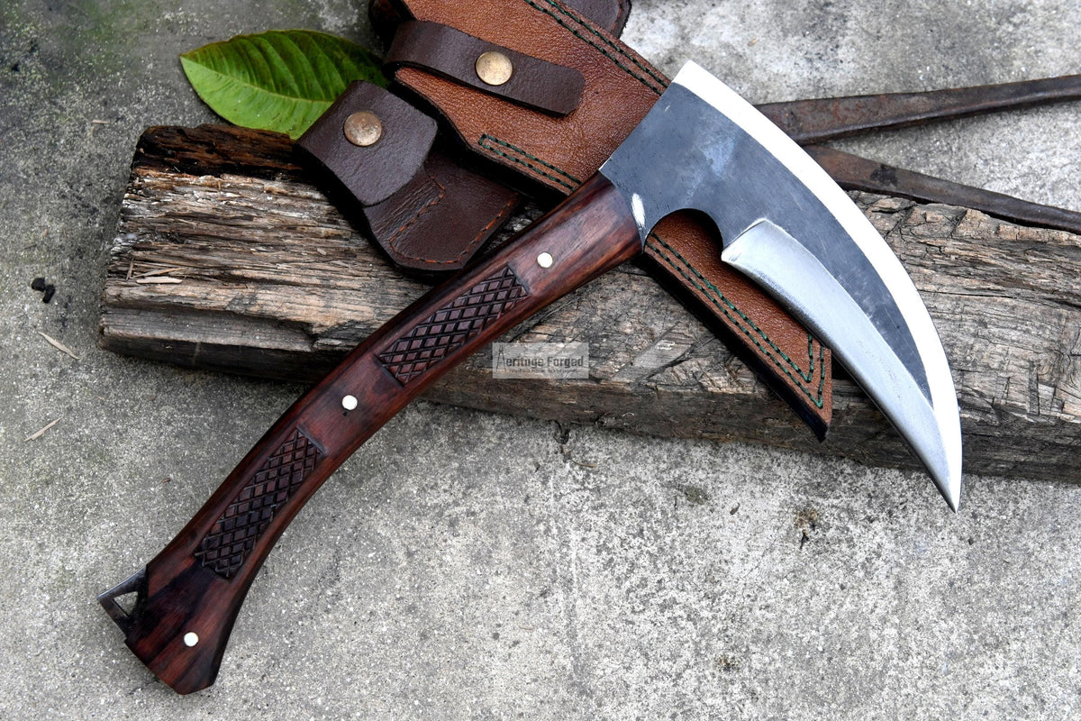 KAMA KNIFE/Traditional Japanese knife/Farmer Sickle /Leaf spring of truck/Rosewood Handle/Sharpen/Tempered/Ready to use/knife/knives