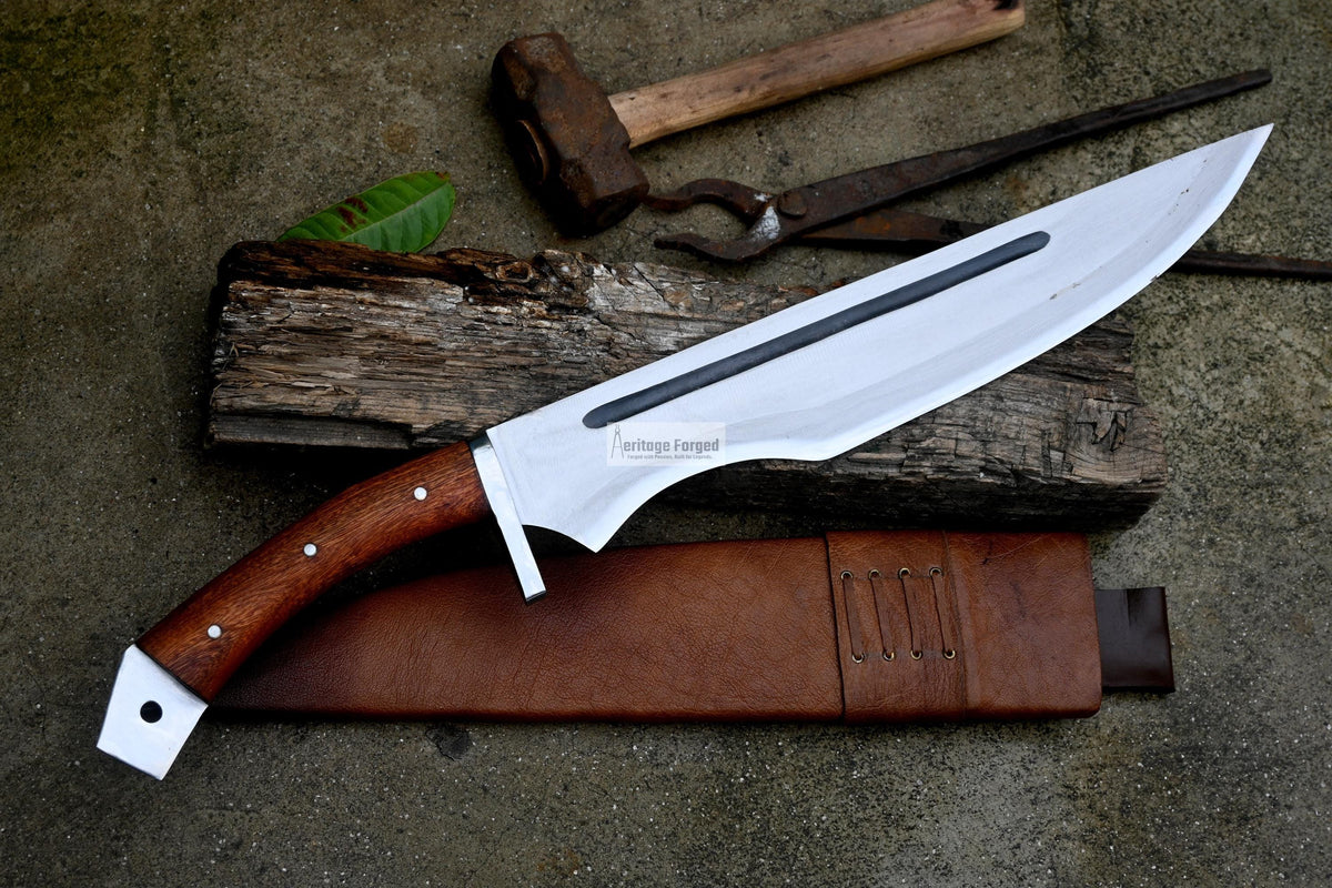 JUNGLE MACHETE / Large Jungle Machete/18 inches Long Blade Heavy duties machete/ Full tang/ Leaf spring of truck/ Tempered/Sharpen/Working