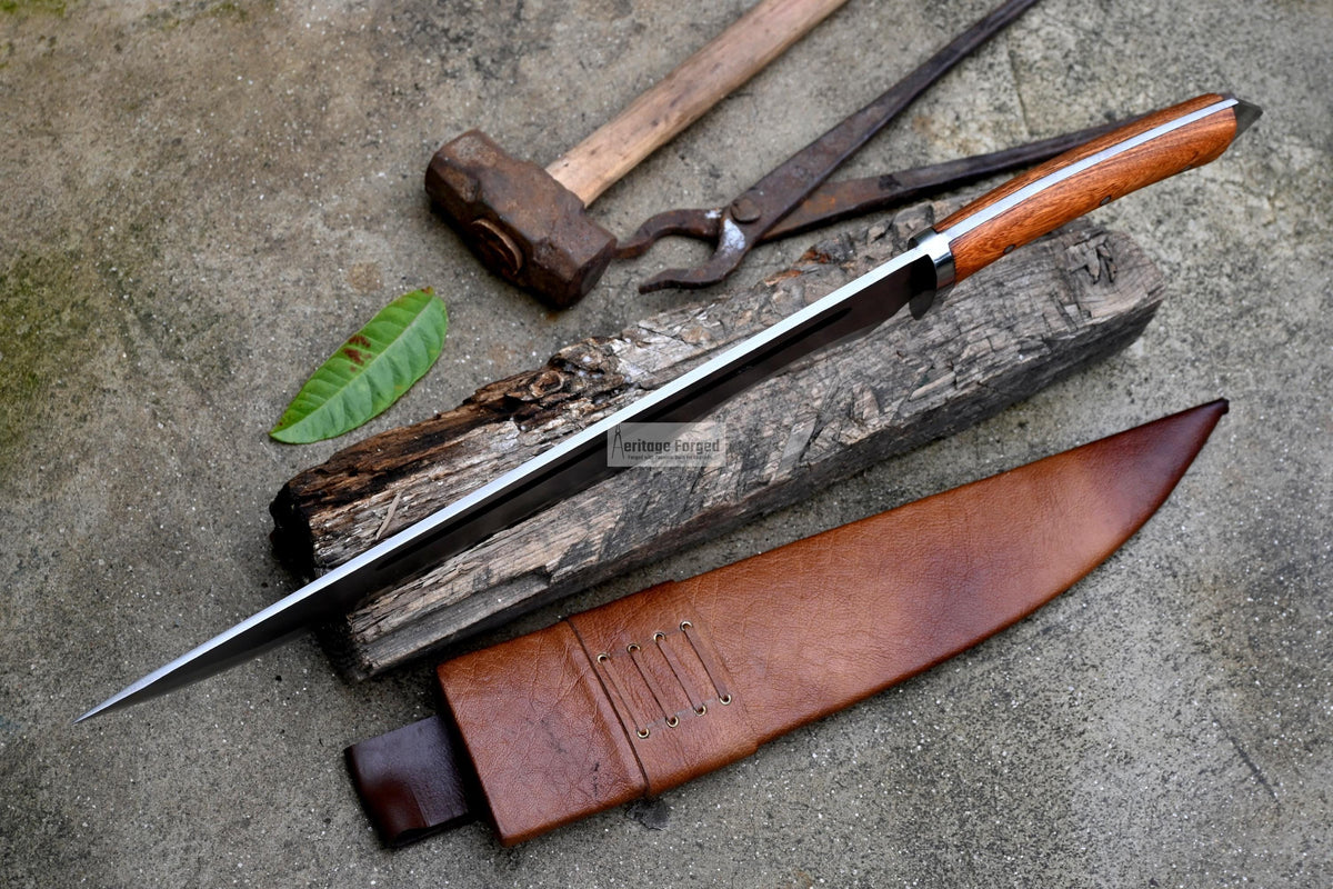 JUNGLE MACHETE / Large Jungle Machete/18 inches Long Blade Heavy duties machete/ Full tang/ Leaf spring of truck/ Tempered/Sharpen/Working