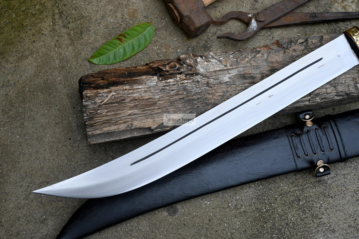 KINDAJAL SWORD /19 inches long Blade Hand Forged Sword/ Kindajal Machete/Handmade from Leaf spring of Truck-Balance water tempered/Sharpe