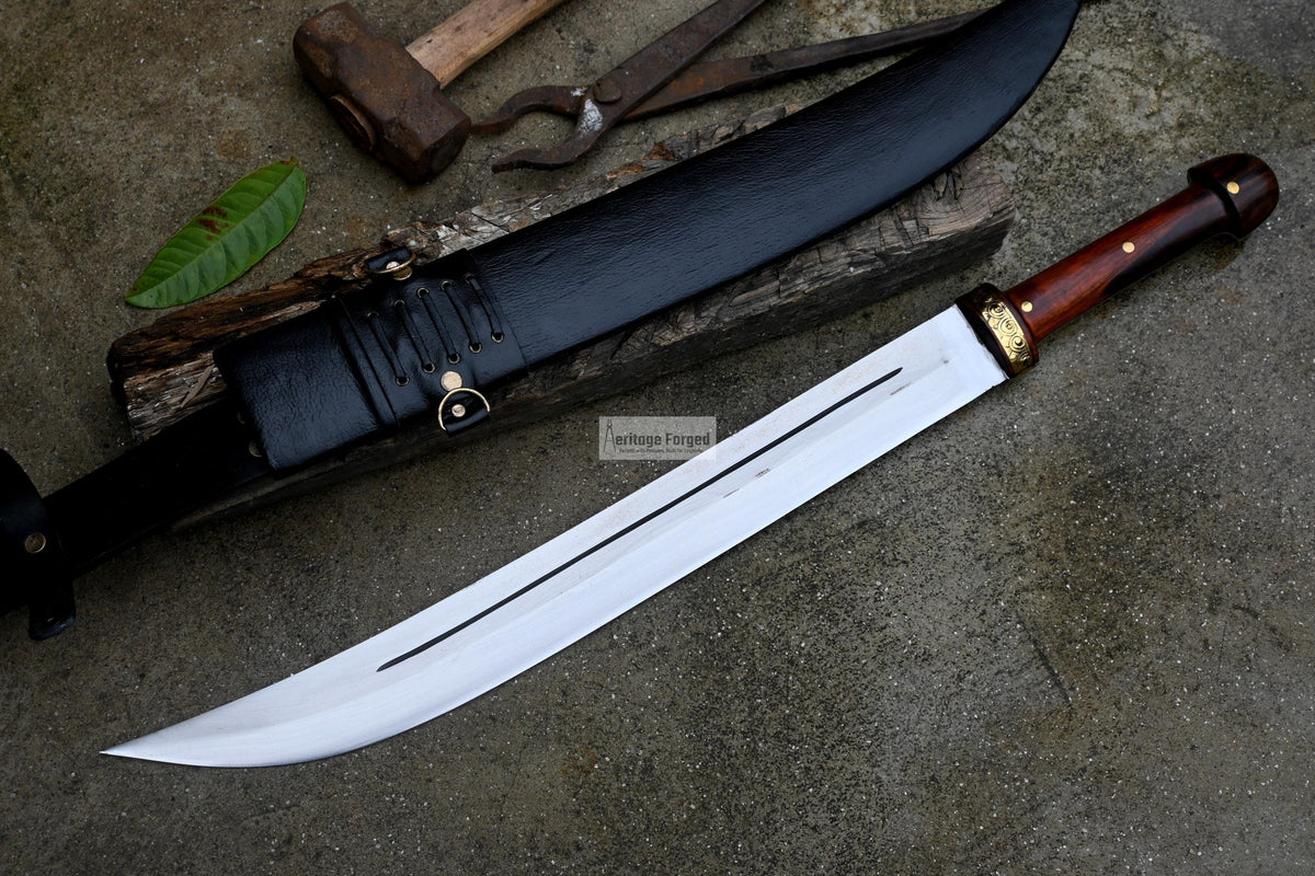 KINDAJAL SWORD /19 inches long Blade Hand Forged Sword/ Kindajal Machete/Handmade from Leaf spring of Truck-Balance water tempered/Sharpe