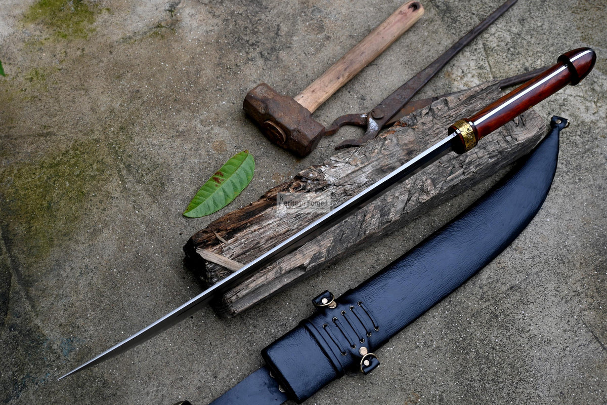KINDAJAL SWORD /19 inches long Blade Hand Forged Sword/ Kindajal Machete/Handmade from Leaf spring of Truck-Balance water tempered/Sharpe