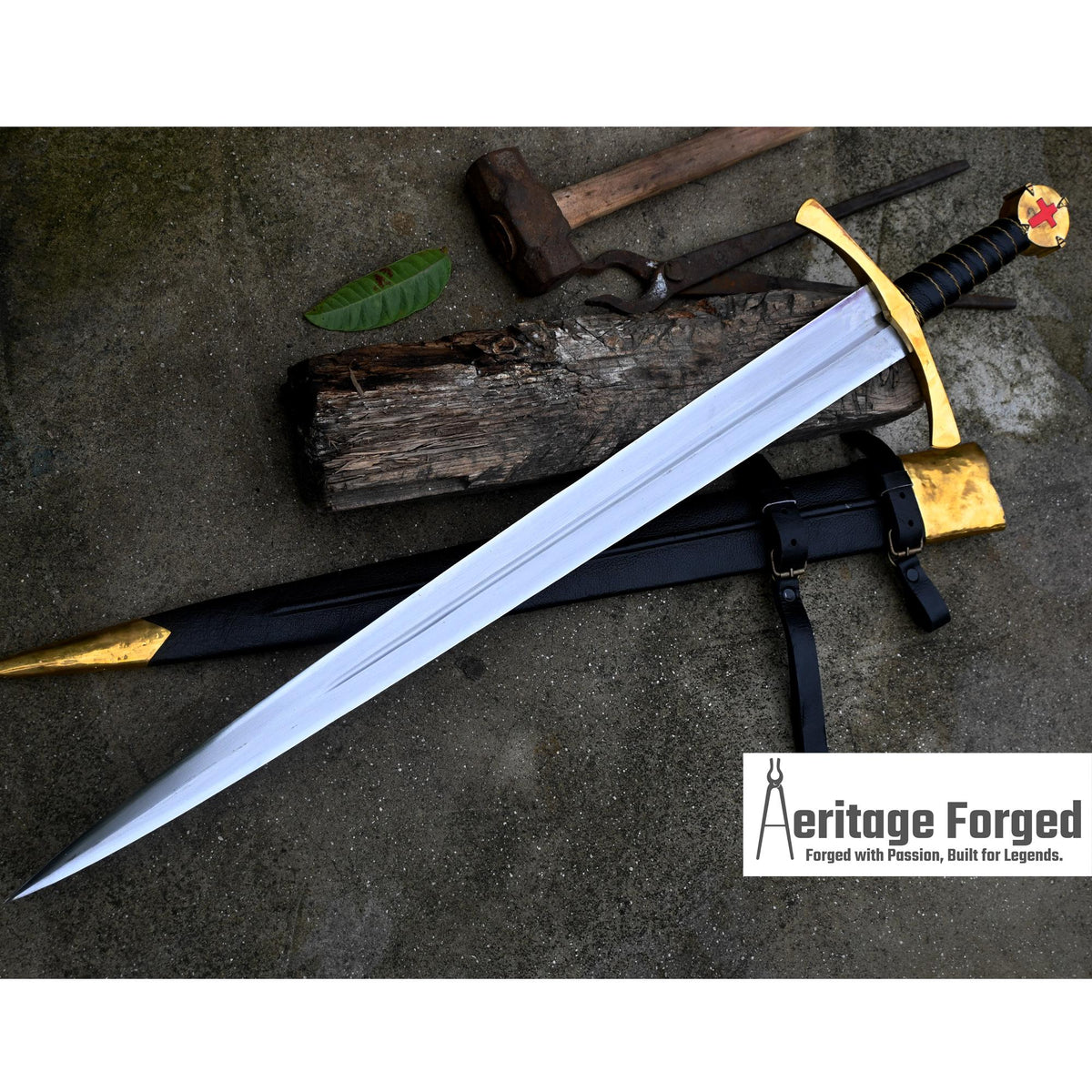 VIKING SWORD/27 inches Long Blade hand forged Sword/Leaf spring of truck/Rosewood Handle/Sharpen/Tempered/Ready to use/knife/knives