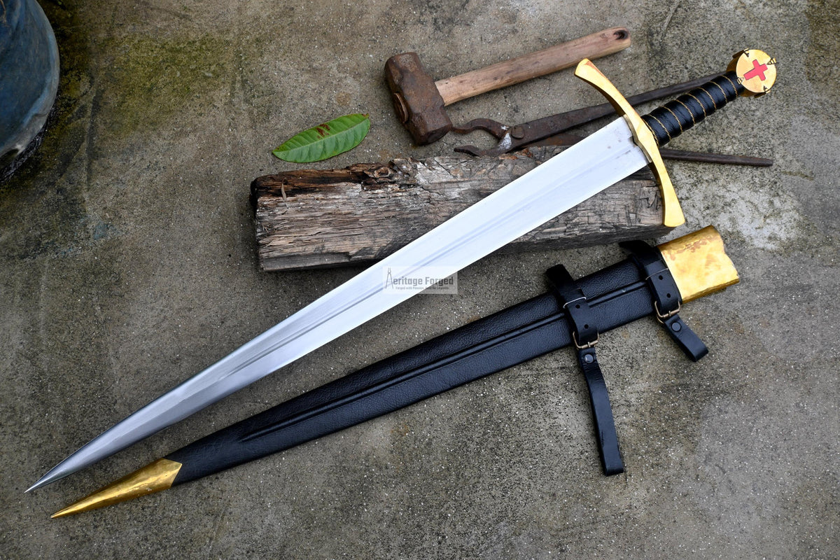 VIKING SWORD/27 inches Long Blade hand forged Sword/Leaf spring of truck/Rosewood Handle/Sharpen/Tempered/Ready to use/knife/knives