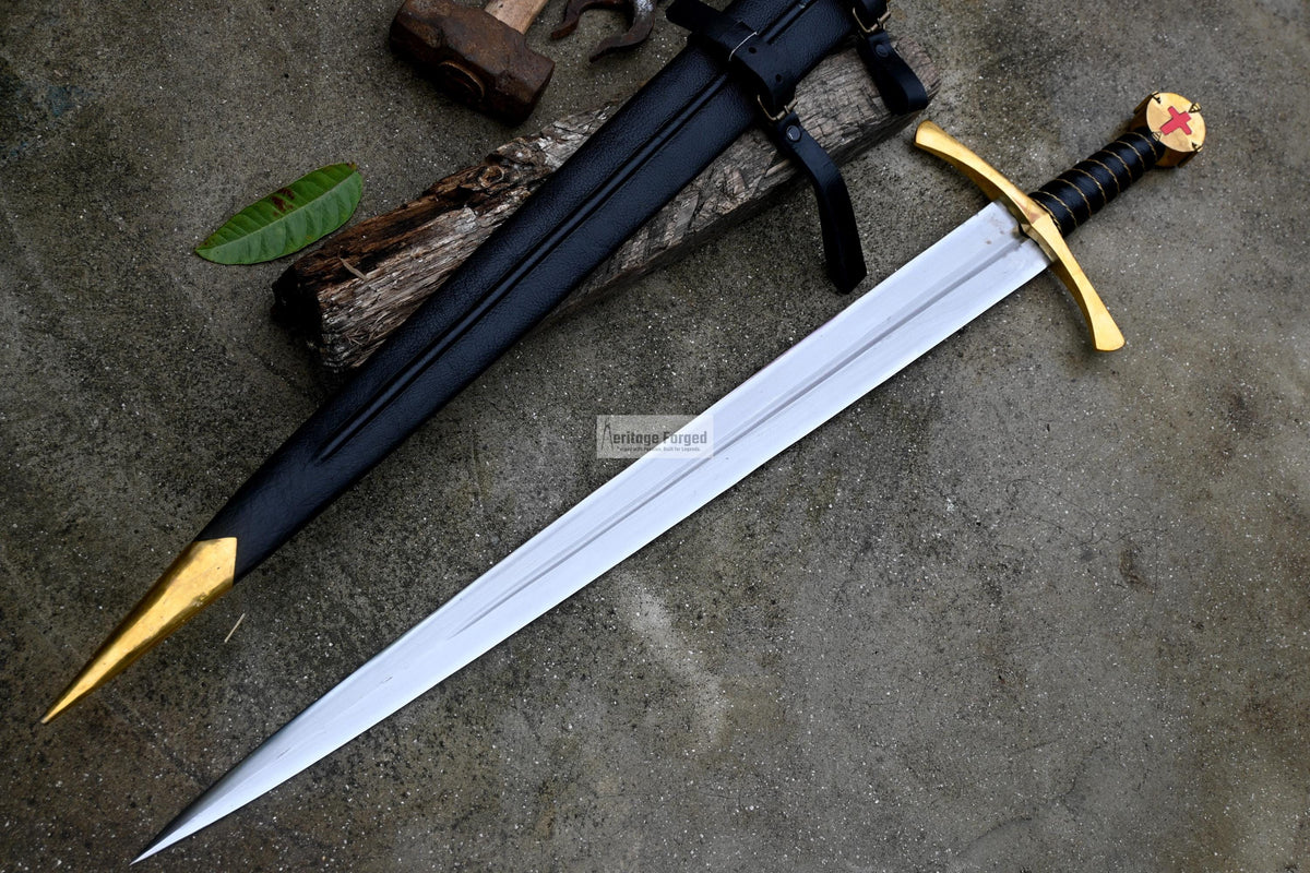 VIKING SWORD/27 inches Long Blade hand forged Sword/Leaf spring of truck/Rosewood Handle/Sharpen/Tempered/Ready to use/knife/knives