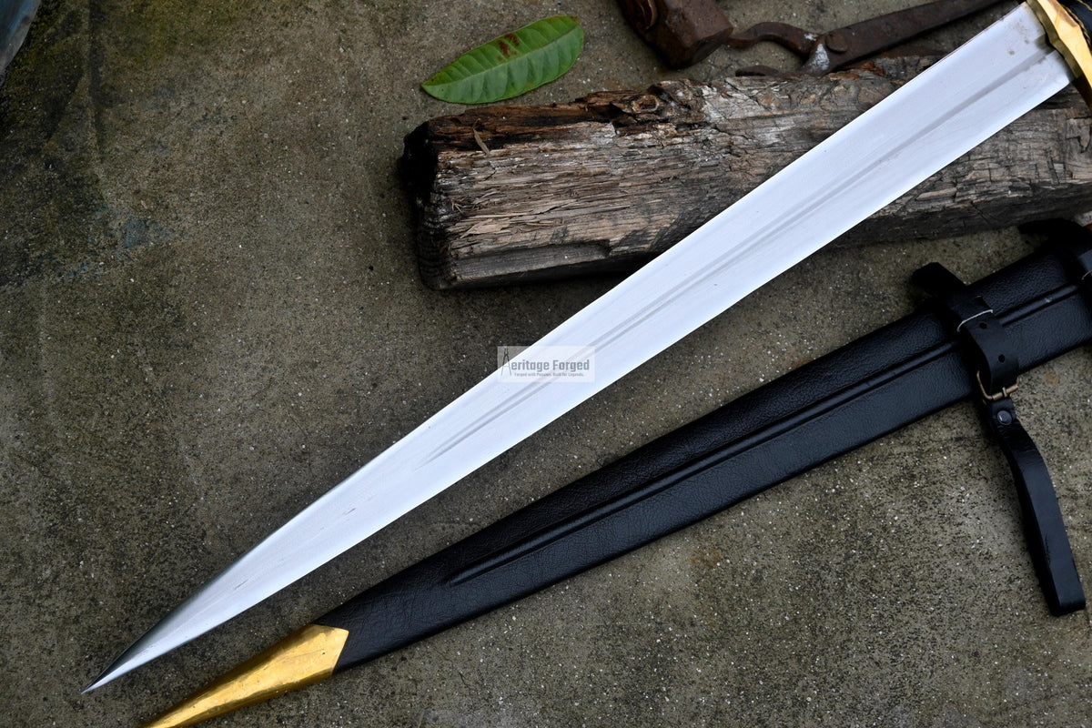 VIKING SWORD/27 inches Long Blade hand forged Sword/Leaf spring of truck/Rosewood Handle/Sharpen/Tempered/Ready to use/knife/knives