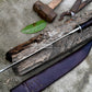 HUNTING KNIFE / 15 inches long Blade Hunting knife / Hand forged knife / Made from Leaf spring of truck / Tempered / Sharpen/ Ready to use