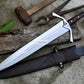 VIKING DAGGER/14 inches Long Blade hand forged Dagger/Leaf spring of truck/Rosewood Handle/Sharpen/Tempered/Ready to use/knife/knives