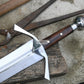 VIKING DAGGER/14 inches Long Blade hand forged Dagger/Leaf spring of truck/Rosewood Handle/Sharpen/Tempered/Ready to use/knife/knives