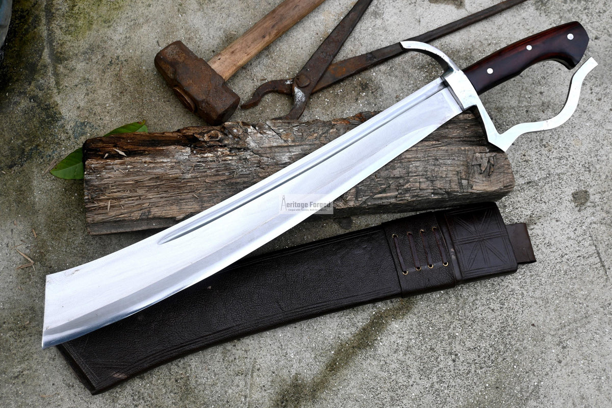 PARANG MACHETE / Large Jungle Machete/18 inches Long Blade Heavy duties machete/ Full tang/ Leaf spring of truck/ Tempered/Sharpen/Working