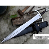 VIKING SWORD/24 inches Long Blade hand forged Sword/Leaf spring of truck/Rosewood Handle/Sharpen/Tempered/Ready to use/knife/knives