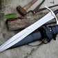 VIKING SWORD/24 inches Long Blade hand forged Sword/Leaf spring of truck/Rosewood Handle/Sharpen/Tempered/Ready to use/knife/knives