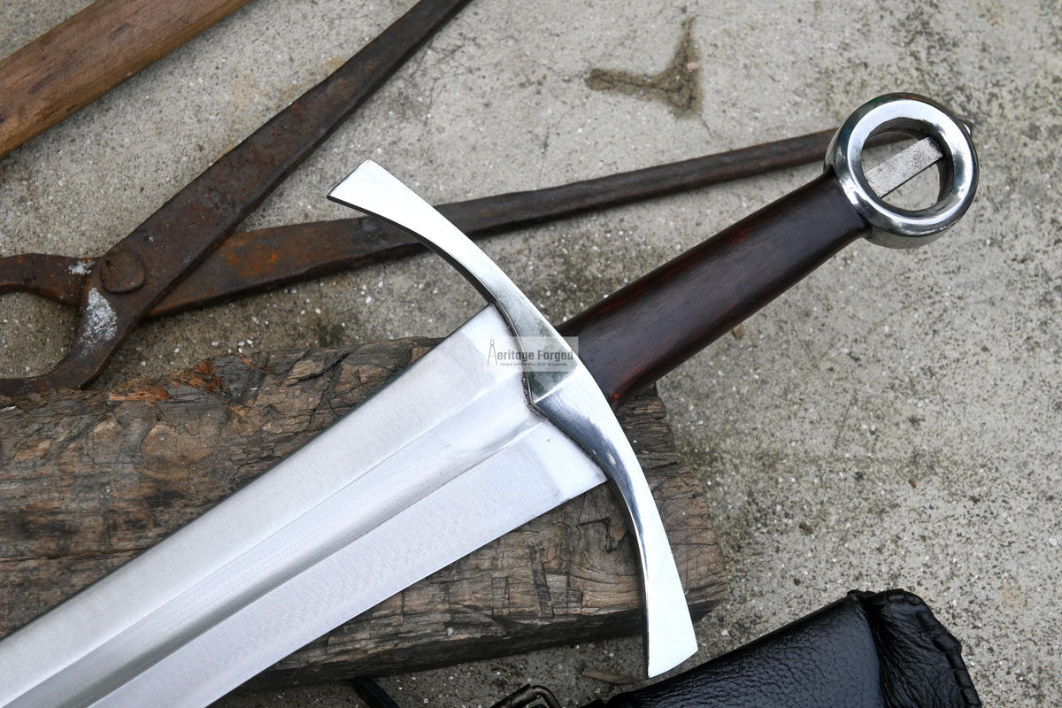 VIKING SWORD/24 inches Long Blade hand forged Sword/Leaf spring of truck/Rosewood Handle/Sharpen/Tempered/Ready to use/knife/knives