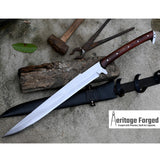 SPARTAN MACHETE / Large Jungle Machete/20 inches Long Blade Heavy duties machete/ Full tang/ Leaf spring of truck/ Tempered/Sharpen/Working