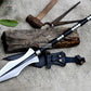 ACHILLES SPEAR / hand forged spear /12 inches Long Blade spear/ Greek Achilles Spear/ Full tang/ Leaf spring of truck/ Tempered/Sharpen