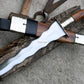 PUNYAL DAGGER/12 inches Long Blade hand forged Kris Dagger/Leaf spring of truck/Rosewood Handle/Sharpen/Tempered/Ready to use/knife/knives