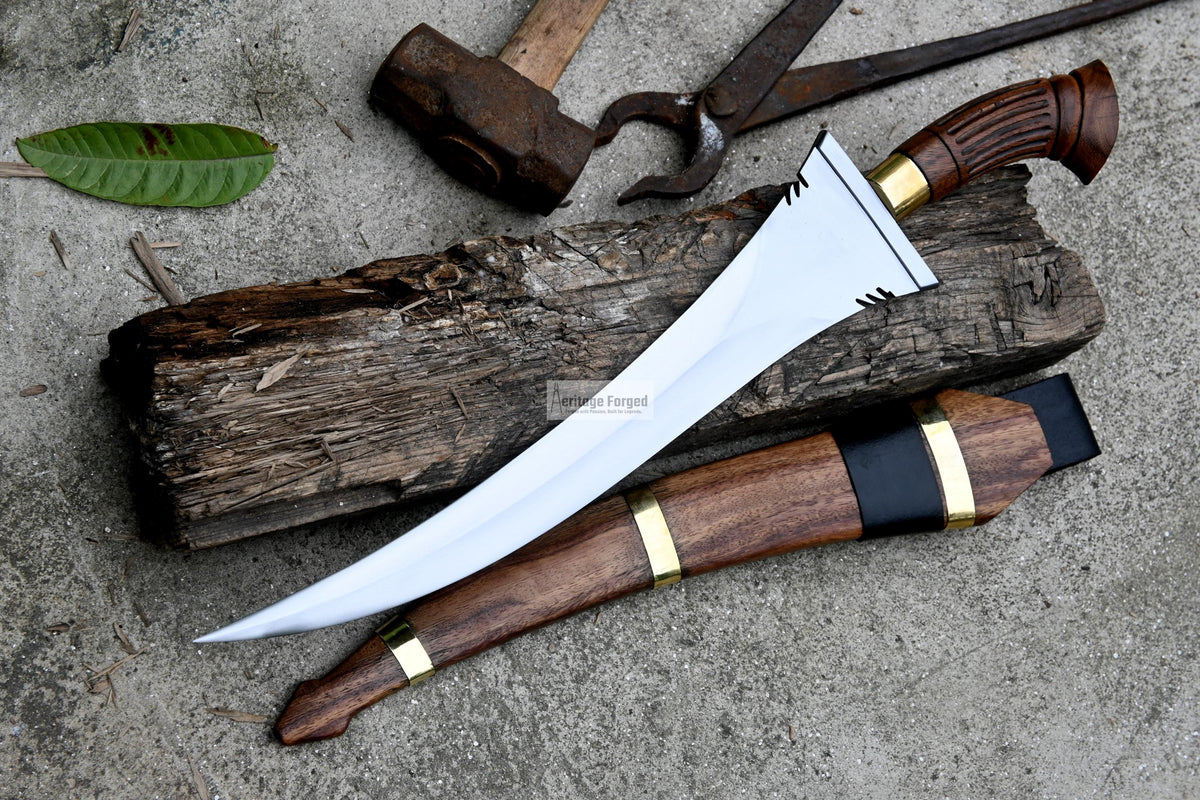 MORO DAGGER/14 inches Long Blade hand forged Filipino Dagger/Leaf spring of truck/Rosewood Handle/Sharpen/Tempered/Ready to use/knife/knives