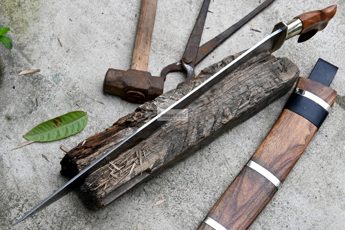 GARAB SWORD /20 inches long Blade Hand Forged Filipino Sword/ Machete/Handmade from Leaf spring of Truck-Balance water tempered/Sharp