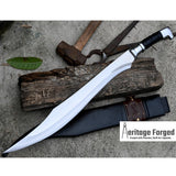 SCIMITAR SWORD/18 inches Long Blade hand forged Sword/Leaf spring of truck/Rosewood Handle/Sharpen/Tempered/Ready to use/knife/knives