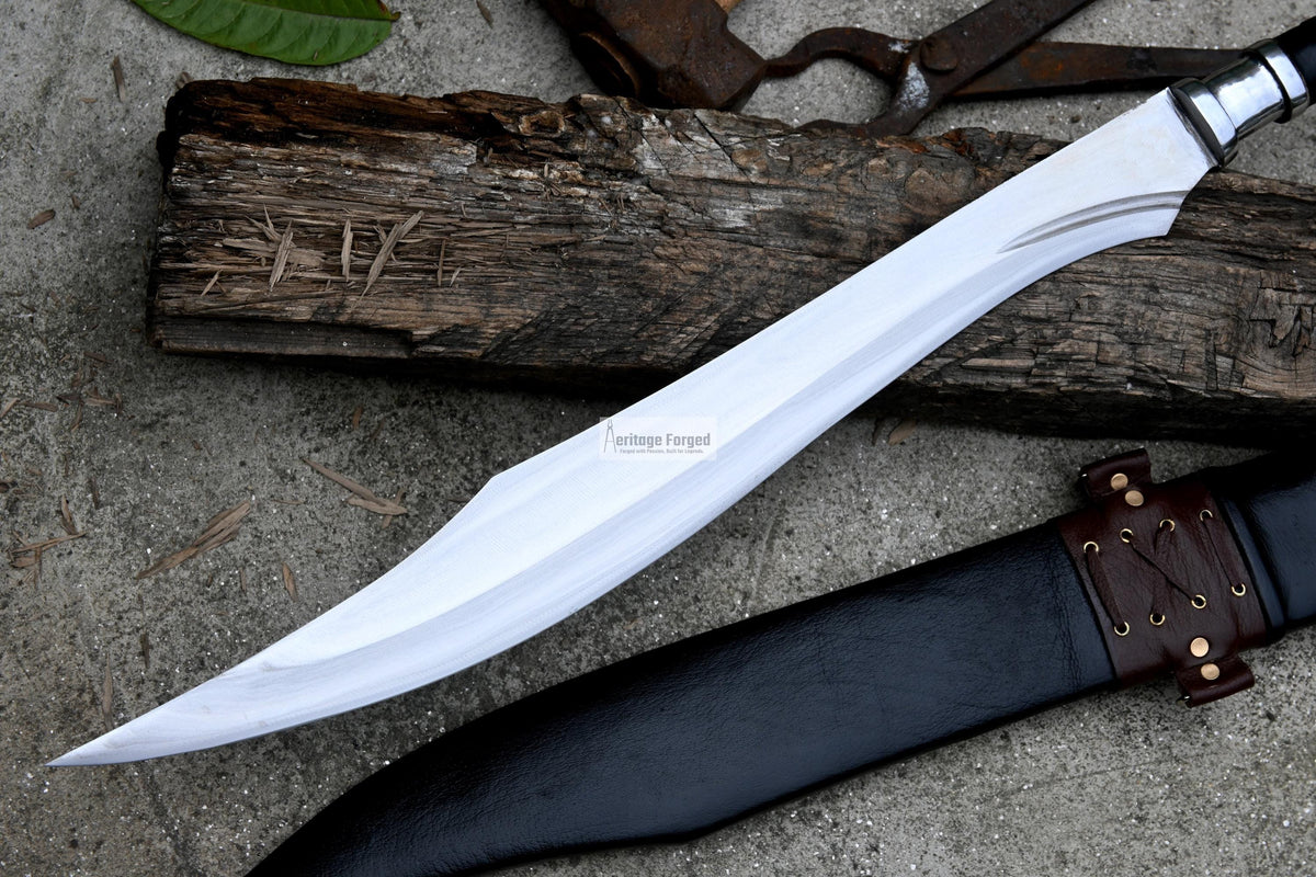 SCIMITAR SWORD/18 inches Long Blade hand forged Sword/Leaf spring of truck/Rosewood Handle/Sharpen/Tempered/Ready to use/knife/knives