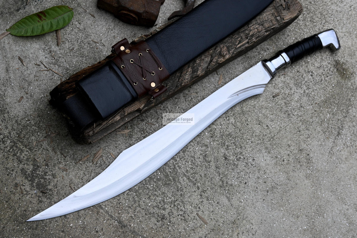 SCIMITAR SWORD/18 inches Long Blade hand forged Sword/Leaf spring of truck/Rosewood Handle/Sharpen/Tempered/Ready to use/knife/knives