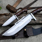 BOWIE KNIFE / 12 inches long Blade Hunting knife / Hand forged knife / Made from Leaf spring of truck / Tempered / Sharpen/ Ready to use