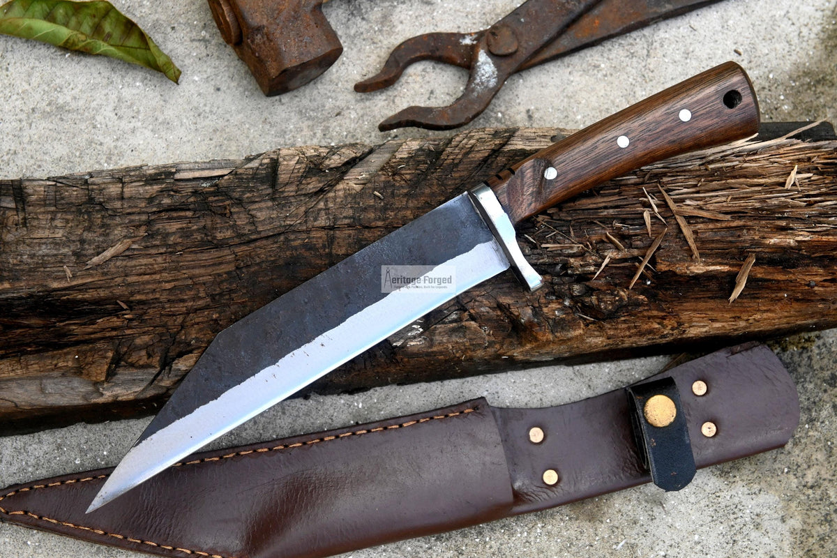 SEAX KNIFE / 8 inches long Blade Hunting knife / Hand forged knife / Made from Leaf spring of truck / Tempered / Sharpen/ Ready to use