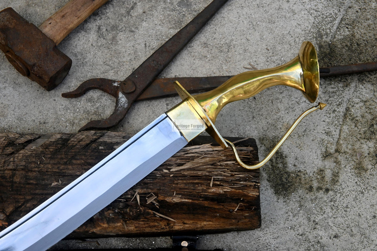 TALWAR DAGGER/15 inches Long Blade hand forged Sword/Leaf spring of truck/ Brass Handle/Sharpen/Tempered/Ready to use/ceremonial sword