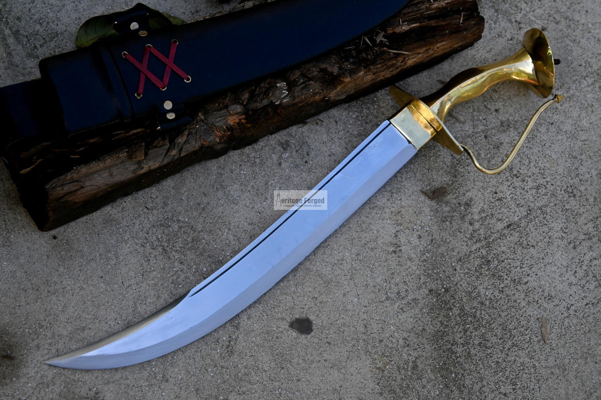 TALWAR DAGGER/15 inches Long Blade hand forged Sword/Leaf spring of truck/ Brass Handle/Sharpen/Tempered/Ready to use/ceremonial sword