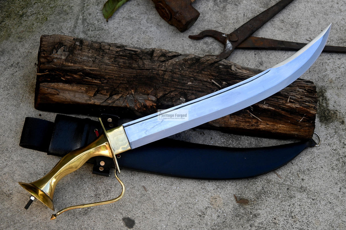 TALWAR DAGGER/15 inches Long Blade hand forged Sword/Leaf spring of truck/ Brass Handle/Sharpen/Tempered/Ready to use/ceremonial sword