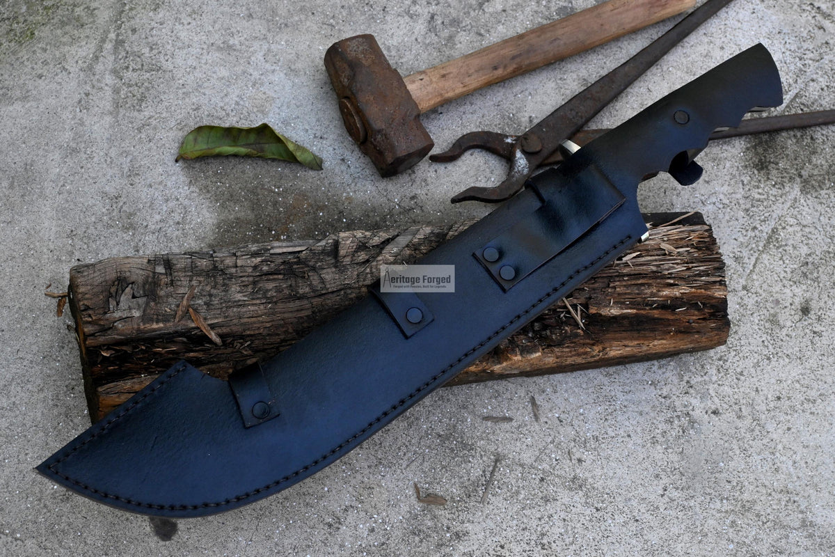 HEAVY MACHETE / Large Jungle Machete/ 16 inches Long Blade Heavy duties machete/ Full tang/ Leaf spring of truck/ Tempered/Sharpen/Working
