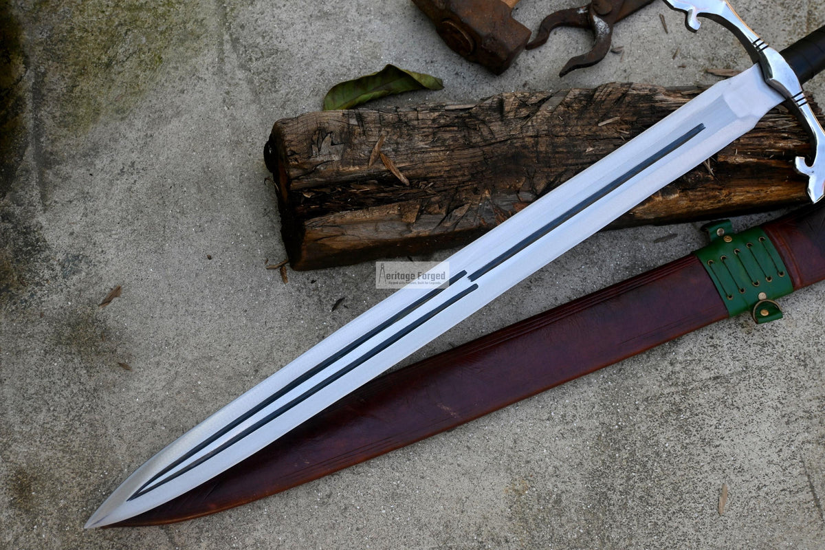 VIKING SWORD/24 inches Long Blade hand Made Sword/Leaf spring of truck/Rosewood Handle/Sharpen/Tempered/Ready to use/knife/knives
