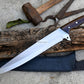 SKINNING KNIFE / 13 inches long Blade Hunting knife / Hand forged knife / Made from Leaf spring of truck / Tempered / Sharpen/ Ready to use