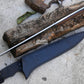 SKINNING KNIFE / 13 inches long Blade Hunting knife / Hand forged knife / Made from Leaf spring of truck / Tempered / Sharpen/ Ready to use