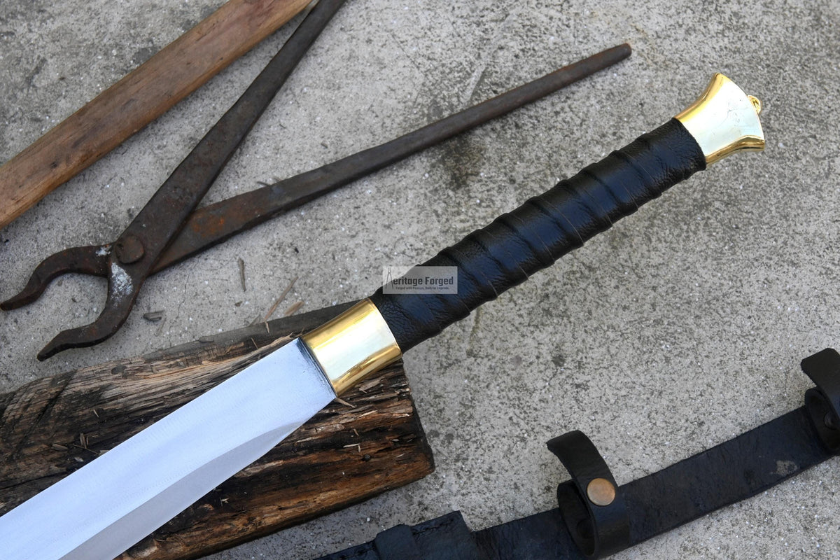 TANTO MACHETE / Large Jungle Machete/20 inches Long Blade Heavy duties machete/ Full tang/ Leaf spring of truck/ Tempered/Sharpen/Working