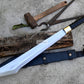 TANTO MACHETE / Large Jungle Machete/20 inches Long Blade Heavy duties machete/ Full tang/ Leaf spring of truck/ Tempered/Sharpen/Working