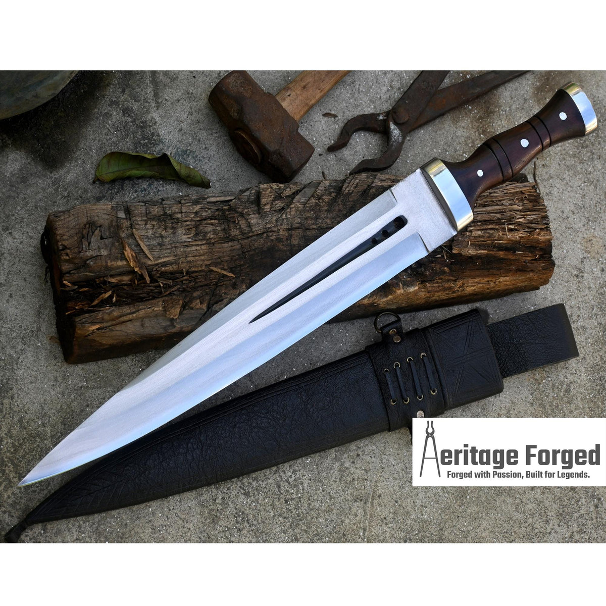 SCOTTISH DIRK/16 inches Long Modern dirk knife /Leaf spring of truck/Rosewood Handle/Sharpen/Tempered/Ready to use/knife/knives