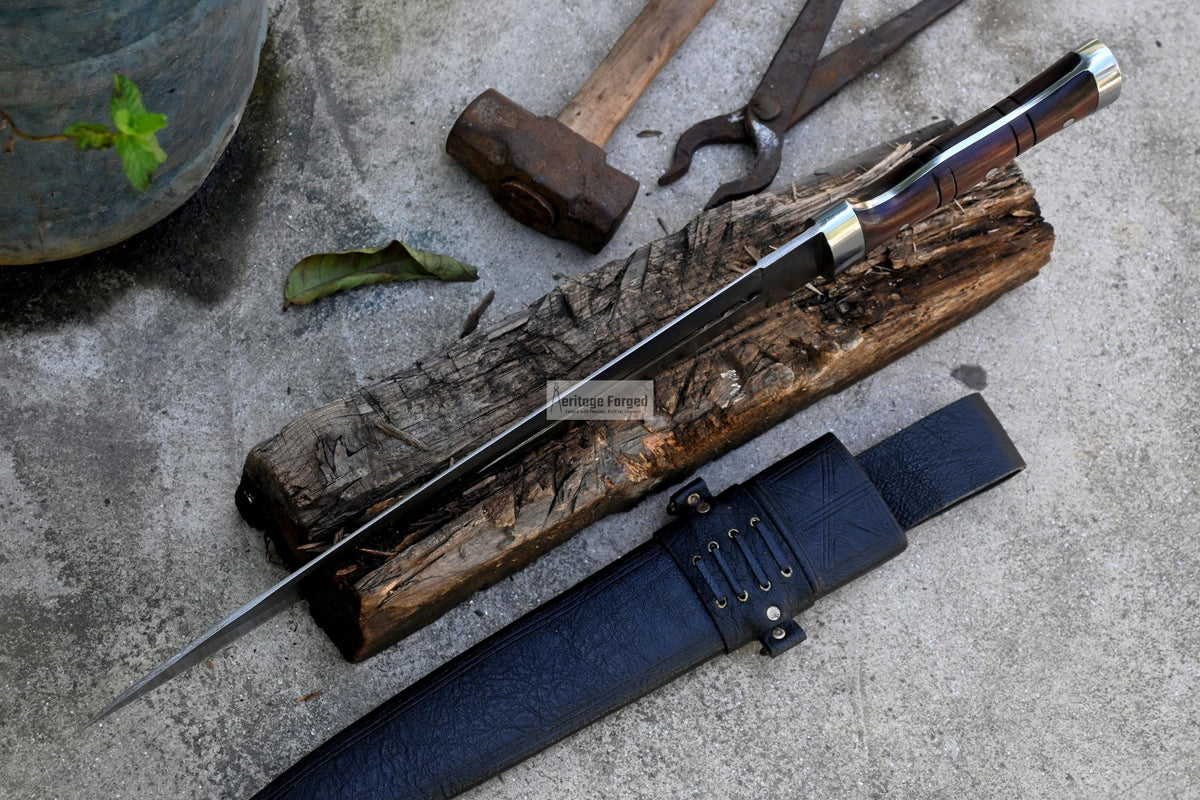 SCOTTISH DIRK/16 inches Long Modern dirk knife /Leaf spring of truck/Rosewood Handle/Sharpen/Tempered/Ready to use/knife/knives