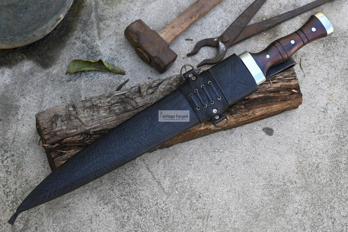 SCOTTISH DIRK/16 inches Long Modern dirk knife /Leaf spring of truck/Rosewood Handle/Sharpen/Tempered/Ready to use/knife/knives