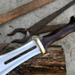 LEAF DAGGER/14 inches Long Blade hand forged Dagger/Leaf spring of truck/Rosewood Handle/Sharpen/Tempered/Ready to use/knife/knives