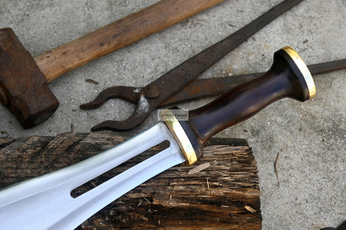 LEAF DAGGER/14 inches Long Blade hand forged Dagger/Leaf spring of truck/Rosewood Handle/Sharpen/Tempered/Ready to use/knife/knives